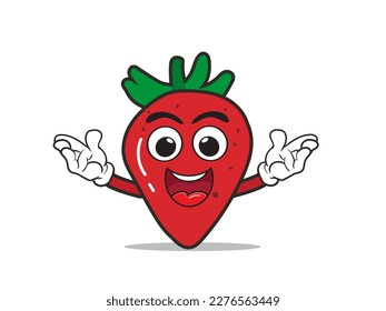 cute apple cartoon character, mascot vector illustration