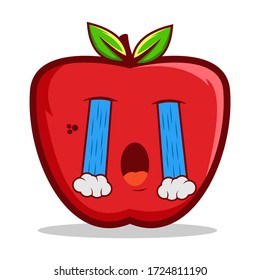 cute apple cartoon characters vector