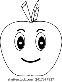 Imagen de vector de frutas de dibujos animados de Apple