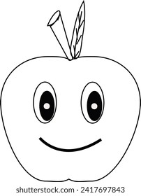 Cute Apple Cartoon Fruit Vector Image