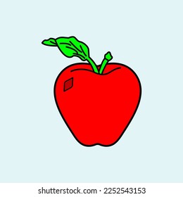 Cute Apple Cartoon. Vektorgrafik