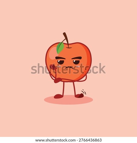 The cute Apple character is bored of waiting for uncertainty