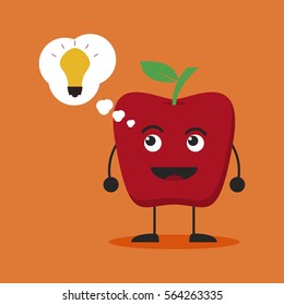 Cute apple character in various pose.