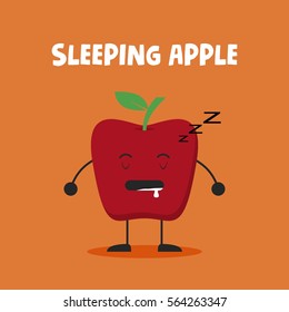 Cute apple character in various pose.