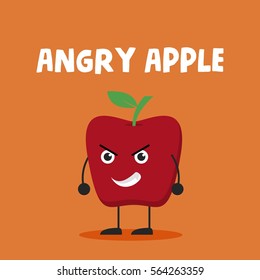 Cute apple character in various pose.
