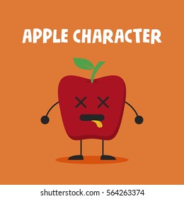 Cute apple character in various pose.