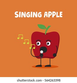 Cute apple character in various pose.