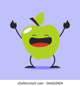 Cute apple character in various pose.