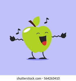 Cute apple character in various pose.