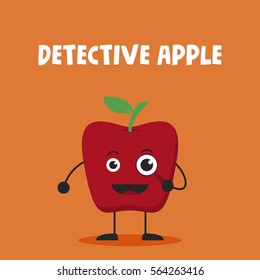 Cute apple character in various pose.