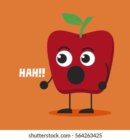 Cute apple character in various pose.