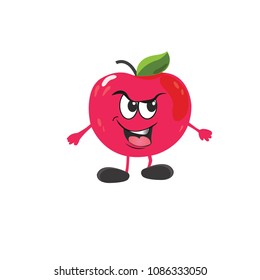 cute apple character vector illustration
