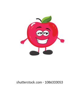 cute apple character vector illustration