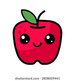 Cute apple character vector illustraton