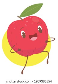 cute apple characters for emoticons and children's books