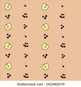 Cute Apple and Cherry Print
