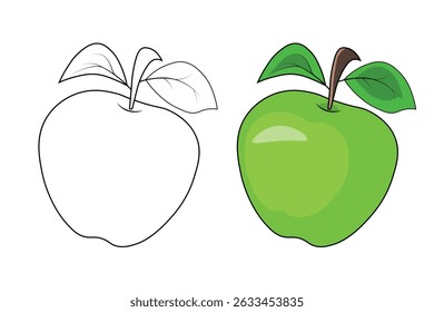 Cute Apple coloring pages for kids and adults
