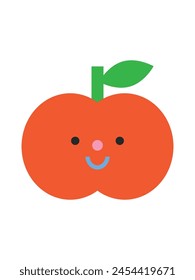 Nettes Apfel-Design isoliert auf weiß. Vektorillustration.