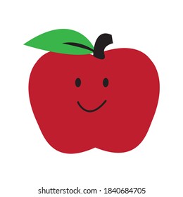 Cute Apple Fruit Cartoon Vector.