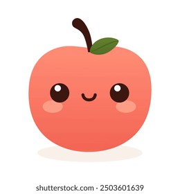 Cute Apple Fruit Illustration With Cartoon Style And Simple Colors