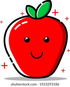 Ilustración de manzana. Adecuado para libros infantiles, o para el contenido de los niños, así como para otras necesidades. Ilustración vectorial de una manzana.