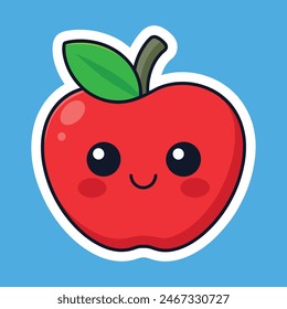 Cute Apple fruit simple vector illustration
