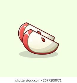 Ilustración vectorial linda de la fruta de la manzana para el cartel, la etiqueta engomada, y el diseño de los niños