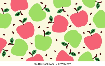 Diseño lindo del Vector del fondo del patrón de las frutas de manzana