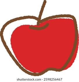 Cute apple hand-drawn vector illustration