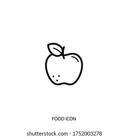 icono de manzana lindo aislado en el fondo. Símbolo, logotipo. Ilustración del vector