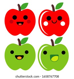 Cute apple icon vector isolated on a white background