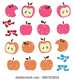 Cute apple illustration material collection,