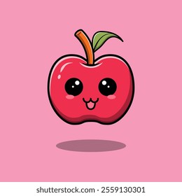 cute apple kawaii vector illustration