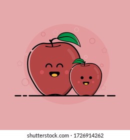 Cute apple mother and child