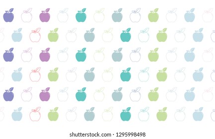 Cute apple pattern background vector 