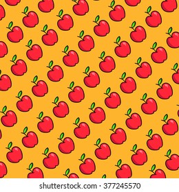 Cute apple pattern. Vector illustration.