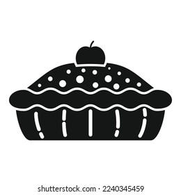 Cute apple pie icon simple vector. Cake dessert. Fruit tart