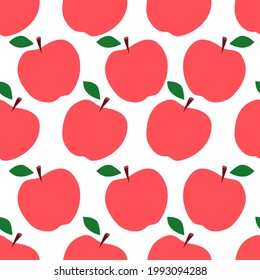Patrón de manzana sin fisuras en el estilo de doodle sobre fondo blanco para la impresión de moda, papel de envoltura de regalo, papel pintado, etc.