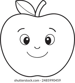 : A cute apple smiling Illustration Art