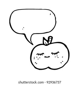 cute apple with speech bubble