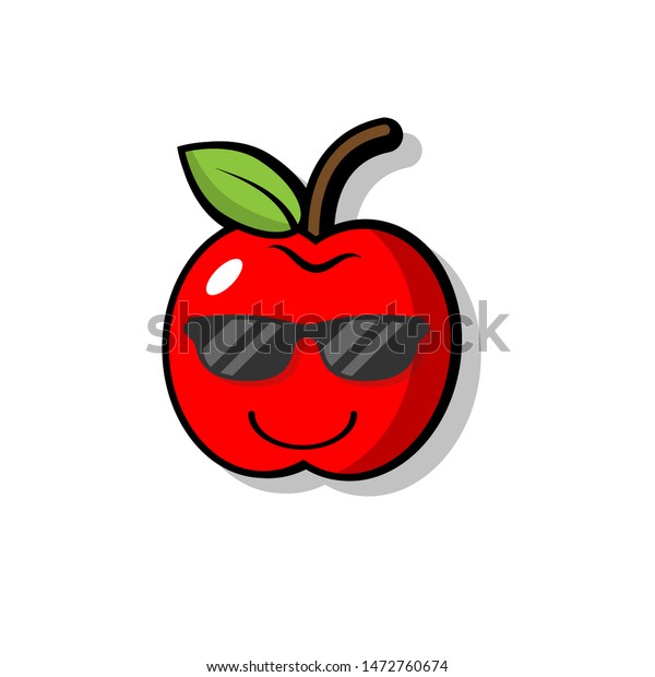 apple with sunglasses