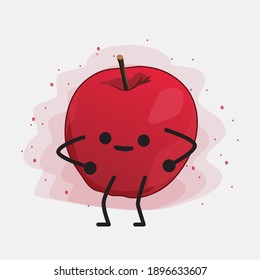 Ilustración de caracteres de vectores de Apple pequeños en fondo aislado