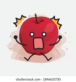 Cute Apple Vector Character Illustration on Isolated Background