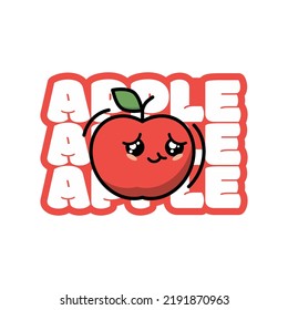 cute apple vector design suitable for t-shirt design, or printed on other media