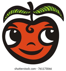 Cute apple. Vector illustration.
