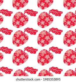 Cute apple. Vector seamless pattern.