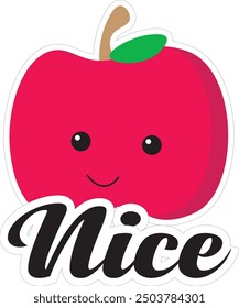 cute apple with word say