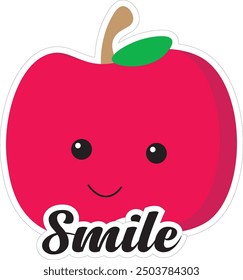 cute apple with word say