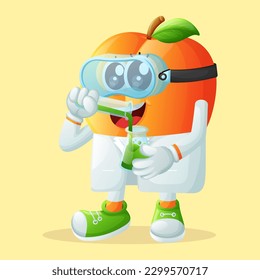 Cute apricot character as scientists. Perfect for kids, merchandise and sticker, banner promotion or blog
