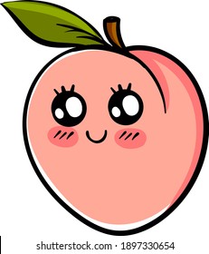 Cute apricot, illustration, vector on a white background.